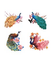 Hitech 3D Peacock Wall Decor Stickers | 4 in 1pack | 3D Printed Wall Decor Peacock Wall Art for Wall Design
