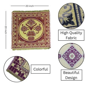 Hitech Sales Pure Cotton Puja Aasan Set Designer Prayer Mats for Puja, Meditation or Sitting on Floor & Multipurpose Use - Size 20 x 20 inch (Multicolor) (2) Hitech Sales Pure Cotton Puja Aasan Set Designer Prayer Mats for Puja, Meditation or Sitting on Floor & Multipurpose Use - Size 20 x 20 inch (Multicolor) (2)