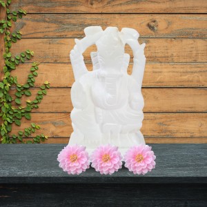 HiTechMart Handcrafted White Marble Lord Ganesha Idol | Vastu & Feng Shui Blessings | Home, Office & Temple Décor | Spiritual Gift for Pooja & Festivals - 9.5 cm HiTechMart Handcrafted White Marble Lord Ganesha Idol | Vastu & Feng Shui Blessings | Home, Office & Temple Décor | Spiritual Gift for Pooja & Festivals - 9.5 cm