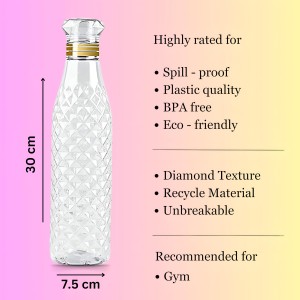 Hi Tech Sales Present Diamond Crystal Design Latest Water Bottles for Fridge, for Home Office Gym School Boy, Unbreakable 1000 ml Bottle (Pack of 1) Hi Tech Sales Present Diamond Crystal Design Latest Water Bottles for Fridge, for Home Office Gym School Boy, Unbreakable 1000 ml Bottle (Pack of 1)