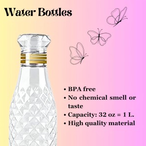 Hi Tech Sales Present Diamond Crystal Design Latest Water Bottles for Fridge, for Home Office Gym School Boy, Unbreakable 1000 ml Bottle (Pack of 1) Hi Tech Sales Present Diamond Crystal Design Latest Water Bottles for Fridge, for Home Office Gym School Boy, Unbreakable 1000 ml Bottle (Pack of 1)