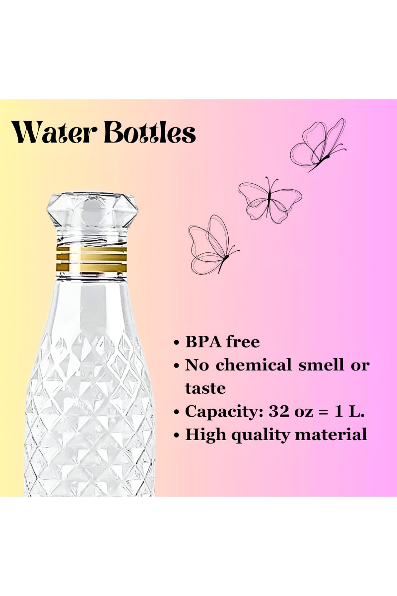 Hi Tech Sales Present Diamond Crystal Design Latest Water Bottles for Fridge, for Home Office Gym School Boy, Unbreakable 1000 ml Bottle (Pack of 1)