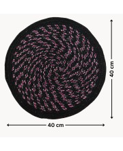 Hi Tech Sales Rugs, Cotton Door Mat (40X40cm) | Absorbent Microfibre Solid Bath Mat | Non Slip Mats for Bathroom, Bedroom, Kitchen, Door Mat, Floor Mat & Entrance | Pack of 1, Round Shape, Black