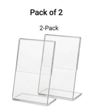 Clear Acrylic L Shape Display Stand 9.5 x 7 cm – Transparent Photo Holder, Price Tag Holder, Table Sign Display Stand for Shop Counter, Office Desk, Restaurant Menu & Photo Frame (2) Clear Acrylic L Shape Display Stand 9.5 x 7 cm – Transparent Photo Holder, Price Tag Holder, Table Sign Display Stand for Shop Counter, Office Desk, Restaurant Menu & Photo Frame (2)