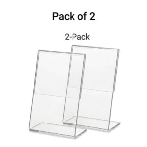 Clear Acrylic L Shape Display Stand 9.5 x 7 cm – Transparent Photo Holder, Price Tag Holder, Table Sign Display Stand for Shop Counter, Office Desk, Restaurant Menu & Photo Frame (2) Clear Acrylic L Shape Display Stand 9.5 x 7 cm – Transparent Photo Holder, Price Tag Holder, Table Sign Display Stand for Shop Counter, Office Desk, Restaurant Menu & Photo Frame (2)