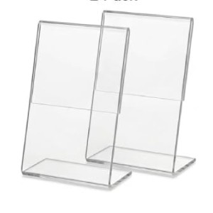 Clear Acrylic L Shape Display Stand 9.5 x 7 cm – Transparent Photo Holder, Price Tag Holder, Table Sign Display Stand for Shop Counter, Office Desk, Restaurant Menu & Photo Frame (2) Clear Acrylic L Shape Display Stand 9.5 x 7 cm – Transparent Photo Holder, Price Tag Holder, Table Sign Display Stand for Shop Counter, Office Desk, Restaurant Menu & Photo Frame (2)