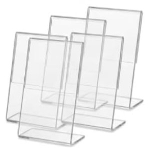 Clear Acrylic L Shape Display Stand 9.5 x 7 cm – Transparent Photo Holder, Price Tag Holder, Table Sign Display Stand for Shop Counter, Office Desk, Restaurant Menu & Photo Frame (5) Clear Acrylic L Shape Display Stand 9.5 x 7 cm – Transparent Photo Holder, Price Tag Holder, Table Sign Display Stand for Shop Counter, Office Desk, Restaurant Menu & Photo Frame (5)