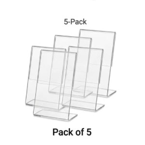 Clear Acrylic L Shape Display Stand 9.5 x 7 cm – Transparent Photo Holder, Price Tag Holder, Table Sign Display Stand for Shop Counter, Office Desk, Restaurant Menu & Photo Frame (5) Clear Acrylic L Shape Display Stand 9.5 x 7 cm – Transparent Photo Holder, Price Tag Holder, Table Sign Display Stand for Shop Counter, Office Desk, Restaurant Menu & Photo Frame (5)