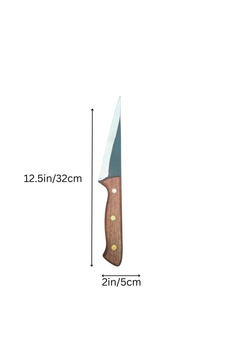 Small Kitchen Knife with Wooden Handle, Stainless Steel Sharp Blade, Multipurpose Utility Knife for Fruit, Vegetable & Meat Cutting.