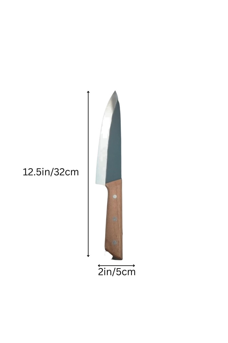 Stainless Steel Kitchen Knife with Wooden Handle – Razor Sharp Multipurpose Chef Utility Knife for Cutting, Slicing & Chopping (Medium)
