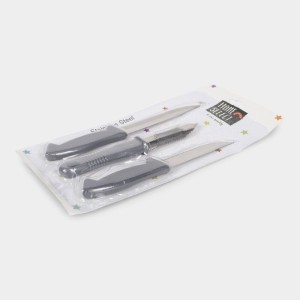 Steel Knife & Peeler Set of 3 Big Knife -22cm|Small Knife-18cm |Peeler-16cm (Pack of 3)