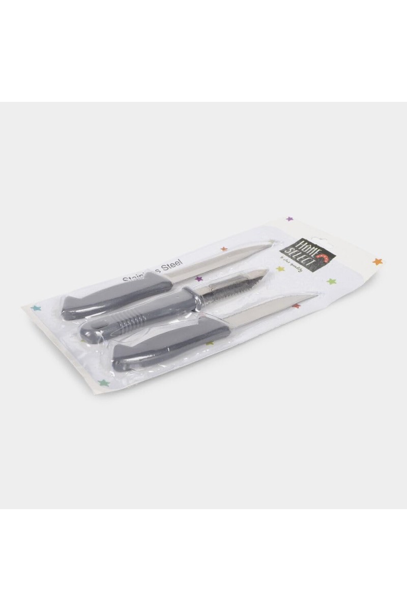 Steel Knife & Peeler Set of 3 Big Knife -22cm|Small Knife-18cm |Peeler-16cm (Pack of 3)