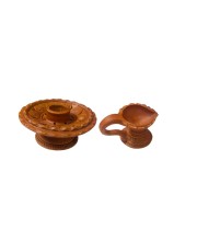 Handcrafted Terracotta Dhoop Daani Stand with Diya Pradeep - Traditional Indian Incense Holder & Oil Lamp for Pooja, Meditation, and Home Decor, Religious Rituals Handcrafted Terracotta Dhoop Daani Stand with Diya Pradeep - Traditional Indian Incense Holder & Oil Lamp for Pooja, Meditation, and Home Decor, Religious Rituals
