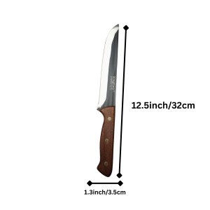Stainless Steel Kitchen Knife with Wooden Handle – Razor Sharp Multipurpose Chef Utility Knife for Cutting, Slicing & Chopping (Large)