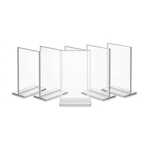 Transparent Acrylic T Shape Display Stand (8 × 6 × 4 cm) – Clear Photo Holder, Price Tag Holder, Table Sign Holder for Shop Counter, Office Desk, Menu Card & Photo Display (pack of 5) Transparent Acrylic T Shape Display Stand (8 × 6 × 4 cm) – Clear Photo Holder, Price Tag Holder, Table Sign Holder for Shop Counter, Office Desk, Menu Card & Photo Display (pack of 5)