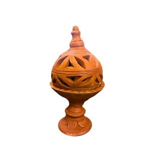 Clay Terracotta Diya for Puja & Diwali | Handmade Earthen Oil Lamp for Home Temple, Festival & Spiritual Décor (23inch/7.5cm)
