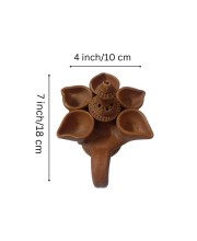 Handicrafts Handmade Traditional Terracotta Pancha Pradeep (Pancha Diya) with Dhoop Stand for Diwali and Puja – Perfect for Home Décor Handicrafts Handmade Traditional Terracotta Pancha Pradeep (Pancha Diya) with Dhoop Stand for Diwali and Puja – Perfect for Home Décor