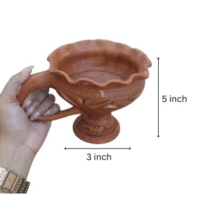 Handmade Clay Dhoop Dani and Pradeep Traditional Terracotta Diya for Puja Home Temple Decoration Festival Use (Set of Two) Handmade Clay Dhoop Dani and Pradeep Traditional Terracotta Diya for Puja Home Temple Decoration Festival Use (Set of Two)