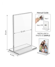 Transparent Acrylic T Shape Display Stand (8 × 6 × 4 cm) – Clear Photo Holder, Price Tag Holder, Table Sign Holder for Shop Counter, Office Desk, Menu Card & Photo Display (pack of 2) Transparent Acrylic T Shape Display Stand (8 × 6 × 4 cm) – Clear Photo Holder, Price Tag Holder, Table Sign Holder for Shop Counter, Office Desk, Menu Card & Photo Display (pack of 2)