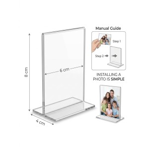 Transparent Acrylic T Shape Display Stand (8 × 6 × 4 cm) – Clear Photo Holder, Price Tag Holder, Table Sign Holder for Shop Counter, Office Desk, Menu Card & Photo Display (pack of 5) Transparent Acrylic T Shape Display Stand (8 × 6 × 4 cm) – Clear Photo Holder, Price Tag Holder, Table Sign Holder for Shop Counter, Office Desk, Menu Card & Photo Display (pack of 5)