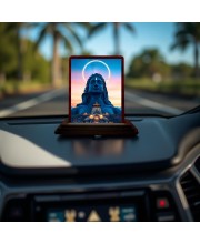 Car Desk/Table Top Lord Shiva Wooden Photo Stand 3x4 Inches, Compact & Stylish Spiritual Display For Car, Home & Office (Pack Of 1) (F14620)