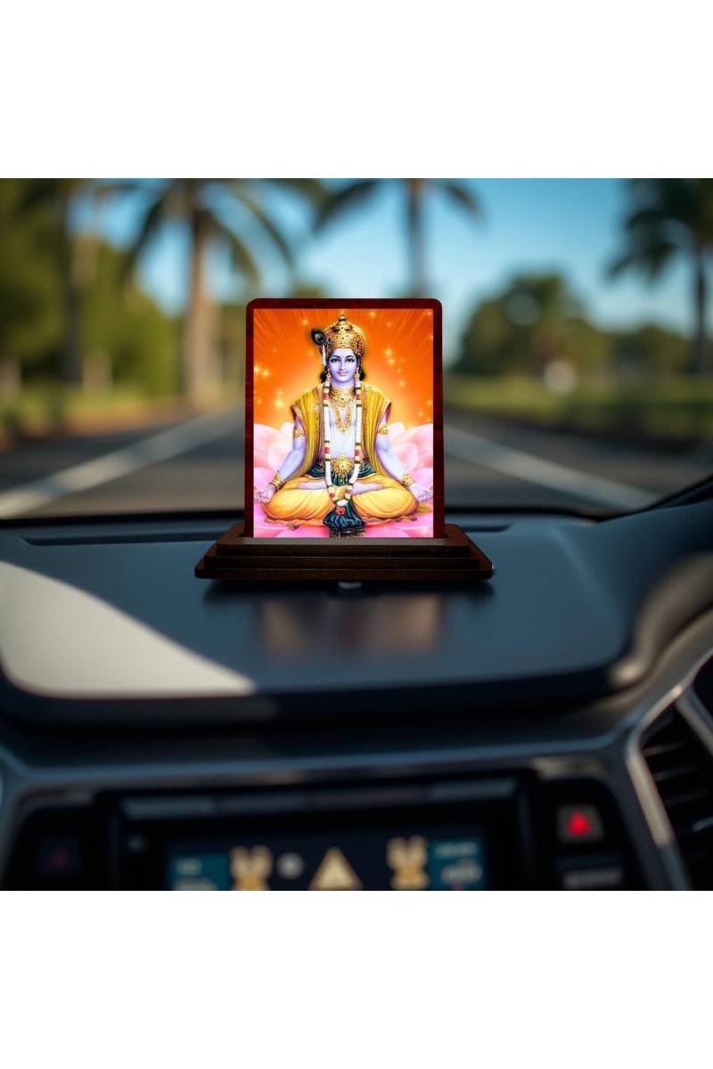 Car Desk/Table Top Lord Rama Wooden Photo Stand 3x4 Inches, Compact & Stylish Spiritual Display For Car, Home & Office (Pack Of 1) (F14444)