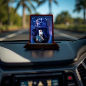 Car Desk/Table Top Lord Shiva And Sadhguru Wooden Photo Stand 3x4 Inches, Compact & Stylish Spiritual Display For Car, Home & Office (Pack Of 1) (F14640) Car Desk/Table Top Lord Shiva And Sadhguru Wooden Photo Stand 3x4 Inches, Compact & Stylish Spiritual Display For Car, Home & Office (Pack Of 1) (F14640)