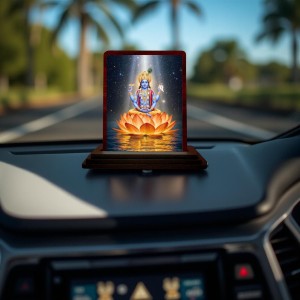 Car Desk/Table Top Lord Vishnu Wooden Photo Stand 3x4 Inches, Compact & Stylish Spiritual Display For Car, Home & Office (Pack Of 1) (F14403) Car Desk/Table Top Lord Vishnu Wooden Photo Stand 3x4 Inches, Compact & Stylish Spiritual Display For Car, Home & Office (Pack Of 1) (F14403)