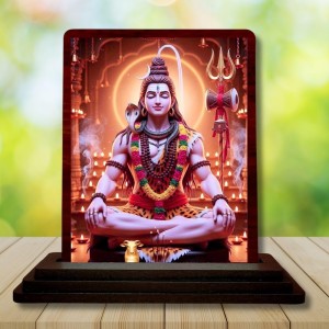 Car Desk/Table Top Lord Shiva Wooden Photo Stand 3x4 Inches, Compact & Stylish Spiritual Display For Car, Home & Office (Pack Of 1) (F14615) Car Desk/Table Top Lord Shiva Wooden Photo Stand 3x4 Inches, Compact & Stylish Spiritual Display For Car, Home & Office (Pack Of 1) (F14615)