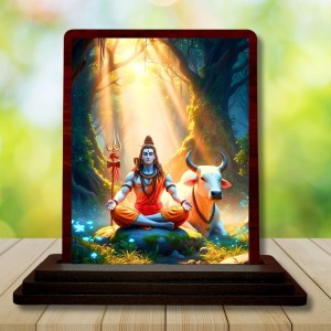 Car Desk/Table Top Lord Shiva Wooden Photo Stand 3x4 Inches, Compact & Stylish Spiritual Display For Car, Home & Office (Pack Of 1) (F14626) Car Desk/Table Top Lord Shiva Wooden Photo Stand 3x4 Inches, Compact & Stylish Spiritual Display For Car, Home & Office (Pack Of 1) (F14626)