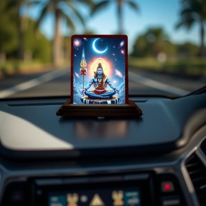 Car Desk/Table Top Lord Shiva Wooden Photo Stand 3x4 Inches, Compact & Stylish Spiritual Display For Car, Home & Office (Pack Of 1) (F14623) Car Desk/Table Top Lord Shiva Wooden Photo Stand 3x4 Inches, Compact & Stylish Spiritual Display For Car, Home & Office (Pack Of 1) (F14623)