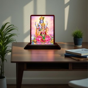 Car Desk/Table Top Lord Vishnu Lakshmi Wooden Photo Stand 3x4 Inches, Compact & Stylish Spiritual Display For Car, Home & Office (Pack Of 1) (F14563) Car Desk/Table Top Lord Vishnu Lakshmi Wooden Photo Stand 3x4 Inches, Compact & Stylish Spiritual Display For Car, Home & Office (Pack Of 1) (F14563)