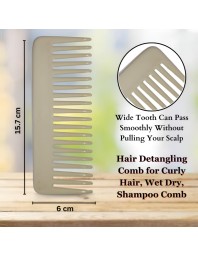Hi Tech Sales Hair Wide Tooth Comb Detangling Frizz off detangler hair comb for Curly, long Hair & any type Hair, Wet, Dry. Shampoo Comb. Pack of 1 (Beige)