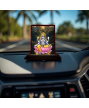 Car Desk/Table Top Lord Vishnu Wooden Photo Stand 3x4 Inches, Compact & Stylish Spiritual Display For Car, Home & Office (Pack Of 1) (F14405) Car Desk/Table Top Lord Vishnu Wooden Photo Stand 3x4 Inches, Compact & Stylish Spiritual Display For Car, Home & Office (Pack Of 1) (F14405)