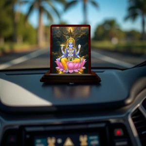 Car Desk/Table Top Lord Vishnu Wooden Photo Stand 3x4 Inches, Compact & Stylish Spiritual Display For Car, Home & Office (Pack Of 1) (F14405) Car Desk/Table Top Lord Vishnu Wooden Photo Stand 3x4 Inches, Compact & Stylish Spiritual Display For Car, Home & Office (Pack Of 1) (F14405)