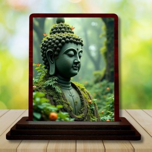 Car Desk/Table Top Lord Buddha Wooden Photo Stand 3x4 Inches, Compact & Stylish Spiritual Display For Car, Home & Office (Pack Of 1) (F14448) Car Desk/Table Top Lord Buddha Wooden Photo Stand 3x4 Inches, Compact & Stylish Spiritual Display For Car, Home & Office (Pack Of 1) (F14448)