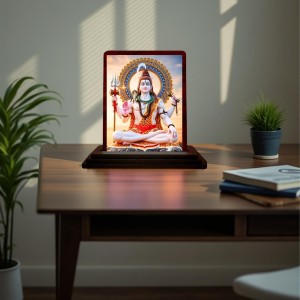 Car Desk/Table Top Lord Shiva Wooden Photo Stand 3x4 Inches, Compact & Stylish Spiritual Display For Car, Home & Office (Pack Of 1) (F14417) Car Desk/Table Top Lord Shiva Wooden Photo Stand 3x4 Inches, Compact & Stylish Spiritual Display For Car, Home & Office (Pack Of 1) (F14417)