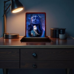 Car Desk/Table Top Lord Shiva And Sadhguru Wooden Photo Stand 3x4 Inches, Compact & Stylish Spiritual Display For Car, Home & Office (Pack Of 1) (F14640) Car Desk/Table Top Lord Shiva And Sadhguru Wooden Photo Stand 3x4 Inches, Compact & Stylish Spiritual Display For Car, Home & Office (Pack Of 1) (F14640)