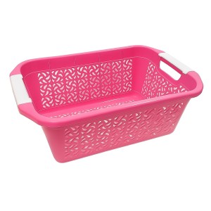 Plastic Laundry Basket with Handles – Durable, Ventilated Storage Hamper for Clothes and Home Organization (pink) Plastic Laundry Basket with Handles – Durable, Ventilated Storage Hamper for Clothes and Home Organization (pink)