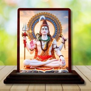 Car Desk/Table Top Lord Shiva Wooden Photo Stand 3x4 Inches, Compact & Stylish Spiritual Display For Car, Home & Office (Pack Of 1) (F14417) Car Desk/Table Top Lord Shiva Wooden Photo Stand 3x4 Inches, Compact & Stylish Spiritual Display For Car, Home & Office (Pack Of 1) (F14417)