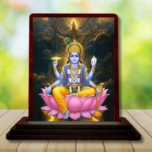 Car Desk/Table Top Lord Vishnu Wooden Photo Stand 3x4 Inches, Compact & Stylish Spiritual Display For Car, Home & Office (Pack Of 1) (F14405) Car Desk/Table Top Lord Vishnu Wooden Photo Stand 3x4 Inches, Compact & Stylish Spiritual Display For Car, Home & Office (Pack Of 1) (F14405)