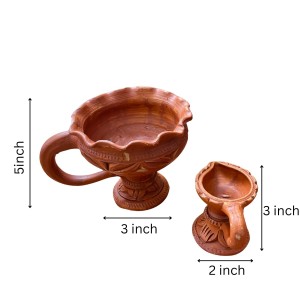 Traditional Dhunuchi Pradeep Clay Incense Burner Puja Diya for Durga Puja Aarti Pooja Decor Traditional Dhunuchi Pradeep Clay Incense Burner Puja Diya for Durga Puja Aarti Pooja Decor