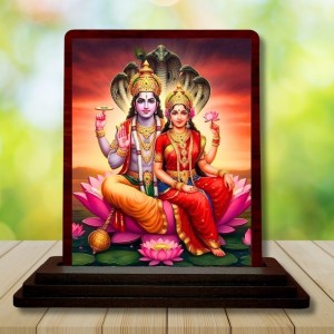 Car Desk/Table Top Lord Vishnu Lakshmi Wooden Photo Stand 3x4 Inches, Compact & Stylish Spiritual Display For Car, Home & Office (Pack Of 1) (F14561) Car Desk/Table Top Lord Vishnu Lakshmi Wooden Photo Stand 3x4 Inches, Compact & Stylish Spiritual Display For Car, Home & Office (Pack Of 1) (F14561)