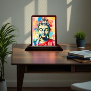 Car Desk/Table Top Lord Buddha Wooden Photo Stand 3x4 Inches, Compact & Stylish Spiritual Display For Car, Home & Office (Pack Of 1) (F14507) Car Desk/Table Top Lord Buddha Wooden Photo Stand 3x4 Inches, Compact & Stylish Spiritual Display For Car, Home & Office (Pack Of 1) (F14507)