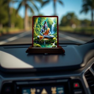 Car Desk/Table Top Lord Shiva Wooden Photo Stand 3x4 Inches, Compact & Stylish Spiritual Display For Car, Home & Office (Pack Of 1) (F14453) Car Desk/Table Top Lord Shiva Wooden Photo Stand 3x4 Inches, Compact & Stylish Spiritual Display For Car, Home & Office (Pack Of 1) (F14453)
