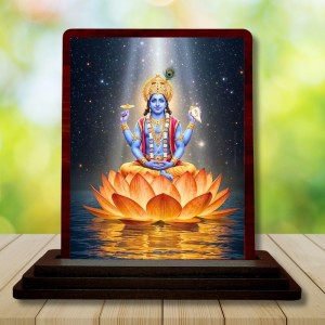 Car Desk/Table Top Lord Vishnu Wooden Photo Stand 3x4 Inches, Compact & Stylish Spiritual Display For Car, Home & Office (Pack Of 1) (F14403) Car Desk/Table Top Lord Vishnu Wooden Photo Stand 3x4 Inches, Compact & Stylish Spiritual Display For Car, Home & Office (Pack Of 1) (F14403)