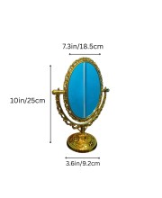 Vintage Oval Tabletop Mirror with Ornate Golden Frame – Classic Decorative Vanity Mirror, Rotating Double-Sided Design for Makeup & Dressing Vintage Oval Tabletop Mirror with Ornate Golden Frame – Classic Decorative Vanity Mirror, Rotating Double-Sided Design for Makeup & Dressing