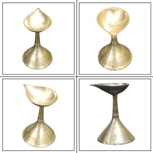 HiTechMart Traditional Brass Gacha Diya with Stand for Puja - Pital Gacha Prodeep or Pradip, Golden Finish HiTechMart Traditional Brass Gacha Diya with Stand for Puja - Pital Gacha Prodeep or Pradip, Golden Finish