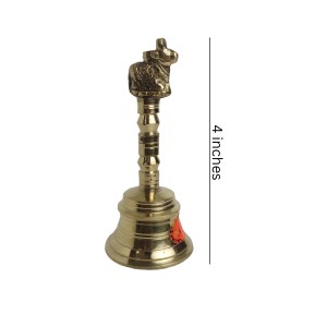 Brass Nandi Ghanti Ganti Bell for Home Mandir Puja 4 inch Brass Bell puja Religious Ceremonies Small Temple Rituals Religious inches Brass Nandi Ghanti Ganti Bell for Home Mandir Puja 4 inch Brass Bell puja Religious Ceremonies Small Temple Rituals Religious inches