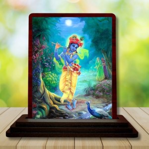 Car Desk/Table Top Lord Krishna Wooden Photo Stand 3x4 Inches, Compact & Stylish Spiritual Display For Car, Home & Office (Pack Of 1) (F14479) Car Desk/Table Top Lord Krishna Wooden Photo Stand 3x4 Inches, Compact & Stylish Spiritual Display For Car, Home & Office (Pack Of 1) (F14479)